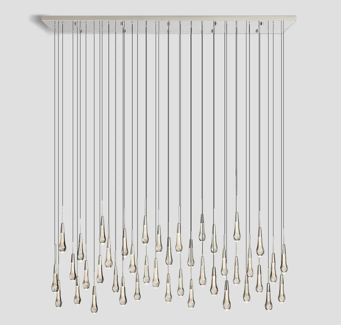 Lustre linéaire à LED, dimmable, réglable, en verre, suspension, 6 dimensions, laiton, bronze, nickel, pour salle à manger et salon | Sansoti