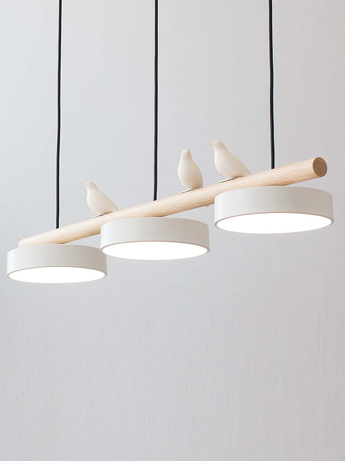 Hanglamp Hout Design Vogelvorm Drie Kappen Scandinavisch Keukeneiland | Sansoti