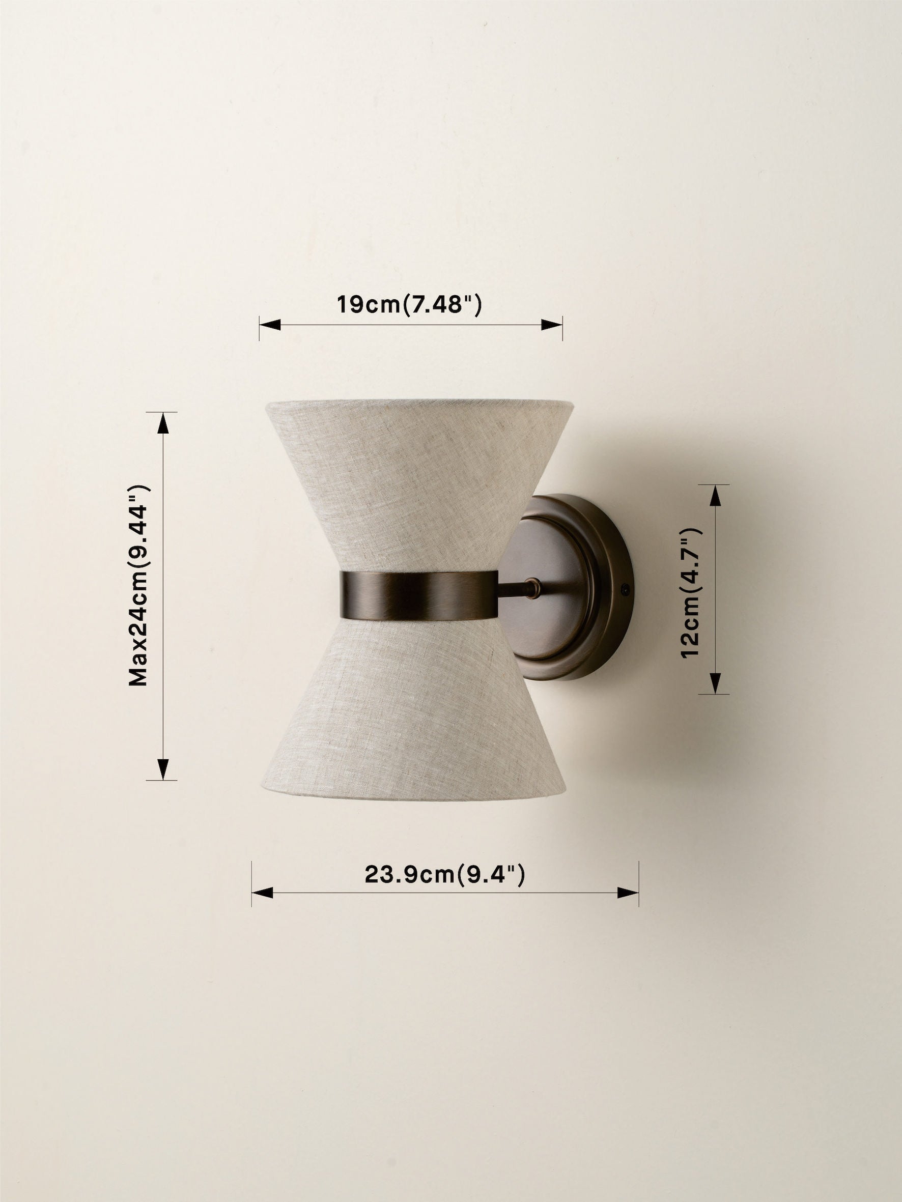 Wandleuchte Leinen Design Bronze Up Down G9 Wandbeleuchtung Modern | Restfield