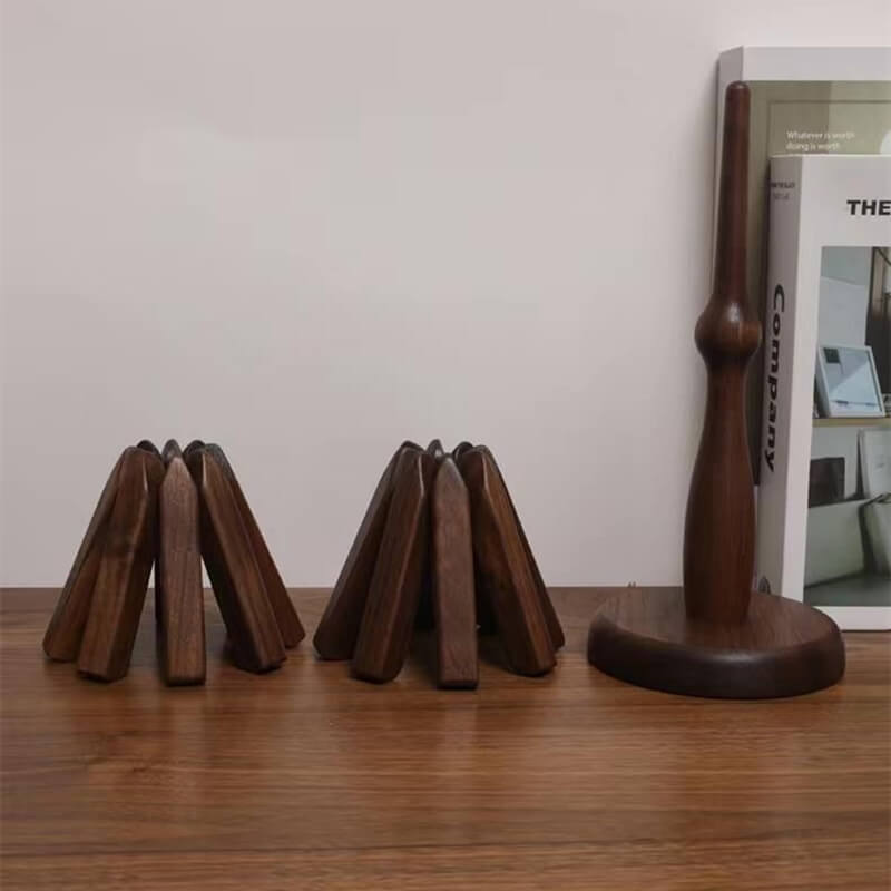 Dessous de plat en noyer, design arbre en bois, 10x25 cm, protection de table | Restfield