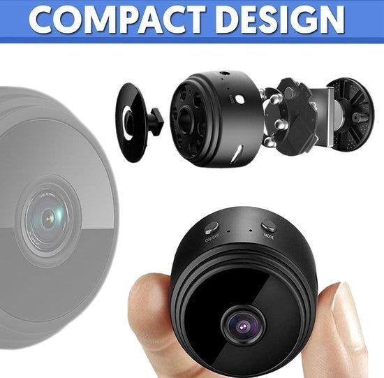Compacte Beveiligingscamera HD 1080P Draadloos Infrarood Nachtzicht WiFi 150° Breedte Magnetische Montage App Bediening | Sansoti