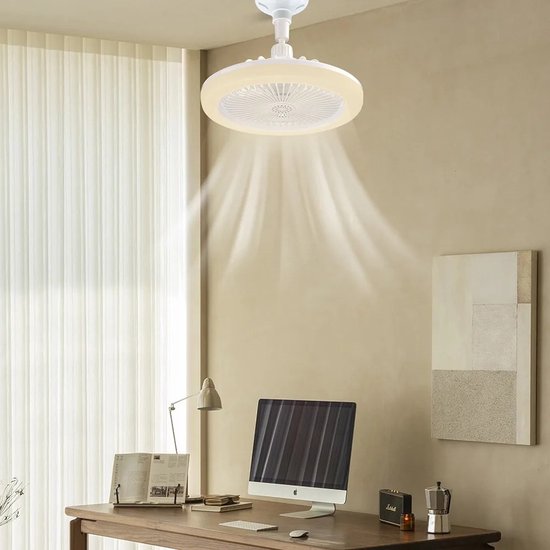 Plafondventilator met Verlichting en Afstandsbediening E27 Fitting LED 2100 Lumen Koeling Slaapkamer Woonkamer | Sansoti