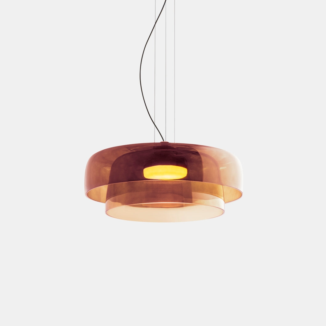 Hängelampe Glas Nordisches Design Geschichtet 1 2 3 Stufen Orange Grün Grau Esszimmer Küche Wohnzimmer Pendelleuchte Warmes Licht LED Einstellbar