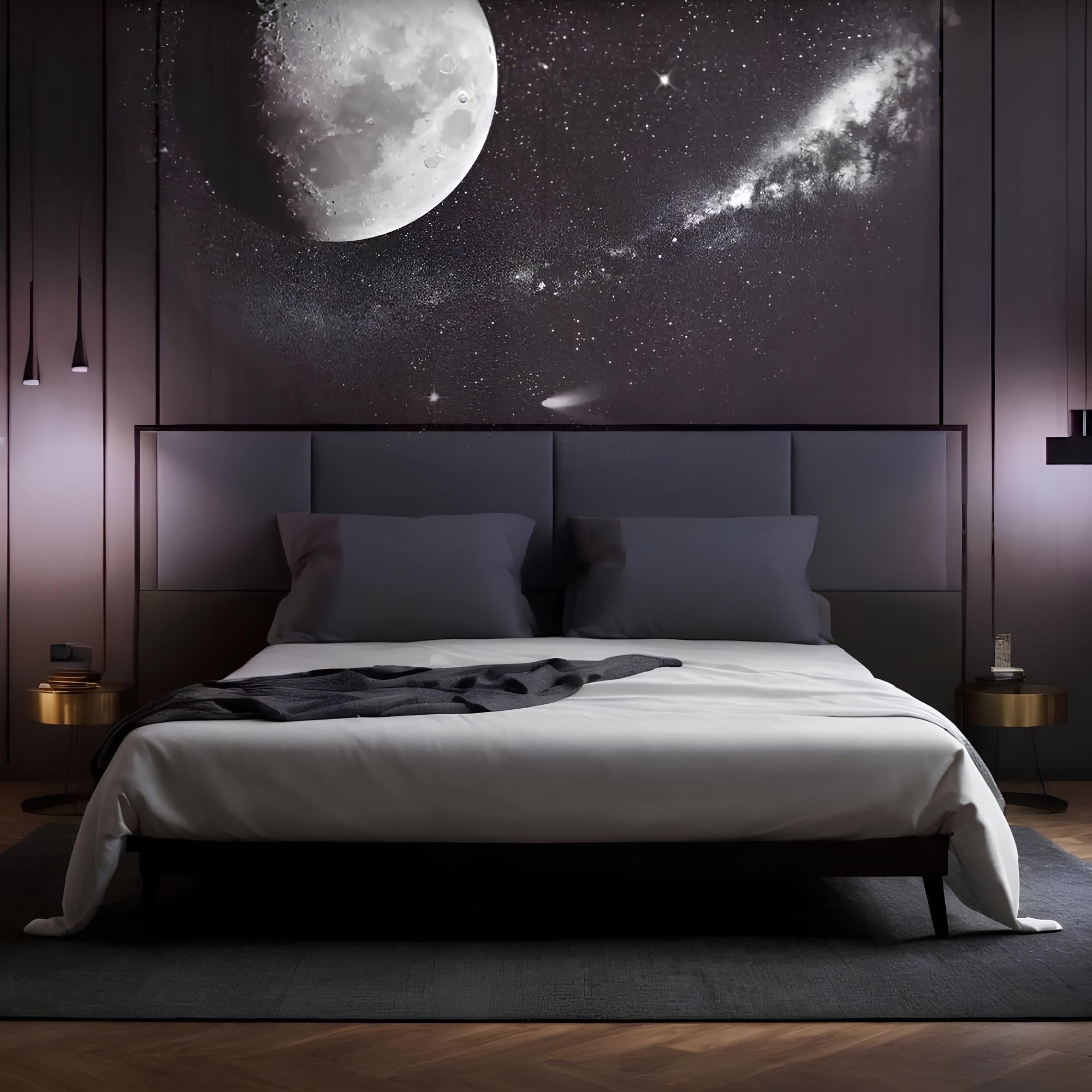 Star Projector for Bedroom LED Galaxy Projector Lamp with Timer Black/White | Sansoti