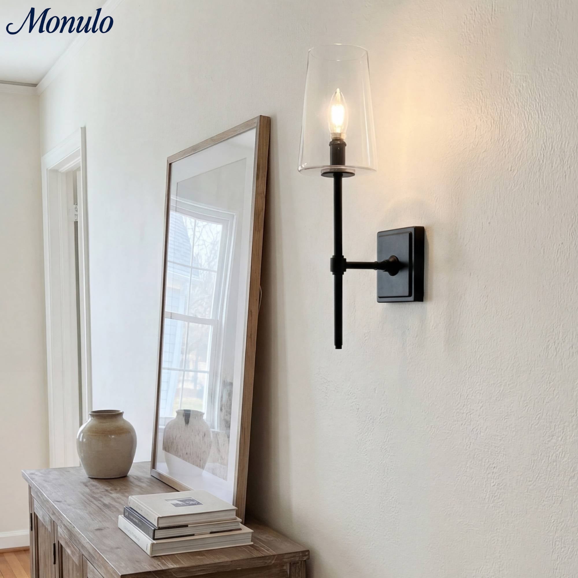 Glazen Wandlamp met Helder Glas – Enkelvoudige tot Drievoudige Configuratie – Elegante Badkamerverlichting | Sansoti