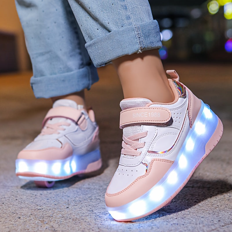 Rollerschoenen voor Kinderen met LED-verlichting – Sportieve Sneakers met Wieltjes – Comfortabel en Veilig – Maat 29-40 | Sansoti