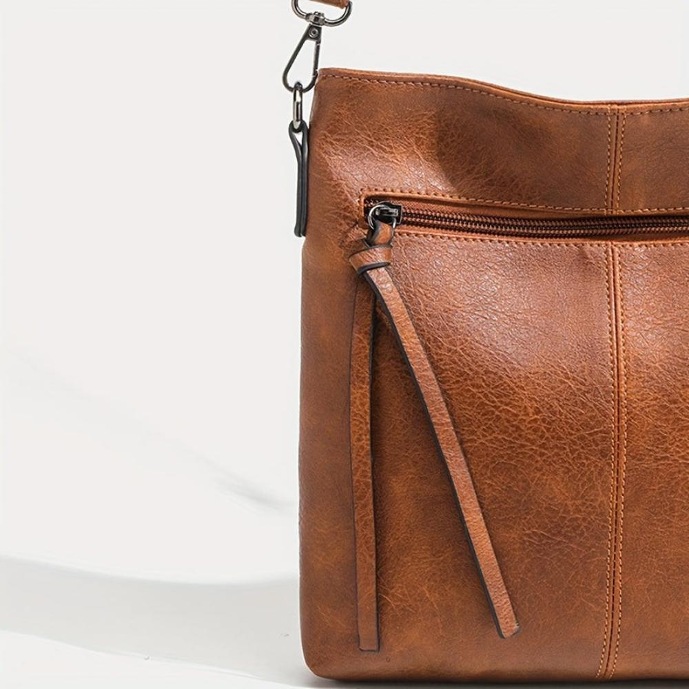 Vierkante Retro Schoudertas Bruin Crossbody Damestas Compacte Stijlvolle Schoudertas Dagelijks Gebruik | Sansoti