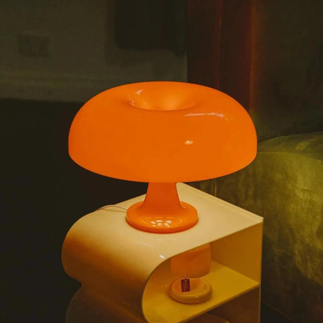 Tischleuchte Acryl Design Ikonisch 32cm Blutorange Schneeweiß Stimmungslicht Modern | Restfield