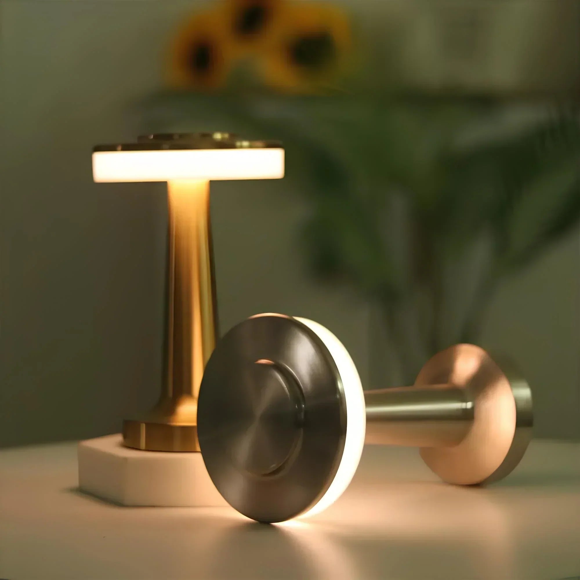 Tafellamp Draadloos Oplaadbaar Dimbaar Metaal LED 3 Lichtkleuren USB-C Goud Zilver Zwart Retro Restaurant Bar Nachtkastje Sfeerlamp Draagbaar | Sansoti