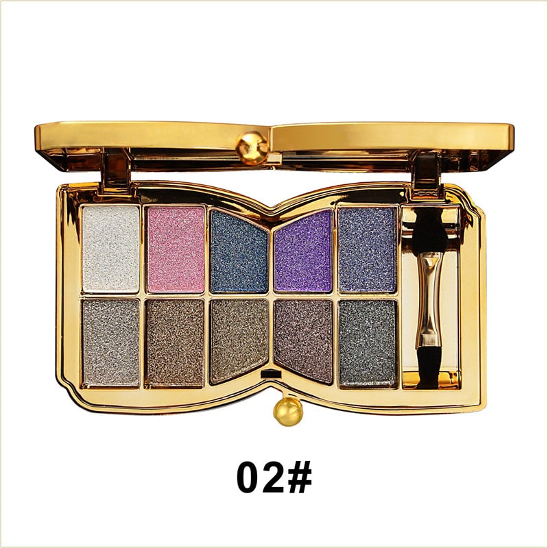 10-Kleurige Glitteroogschaduw Palet – Hoogglans Shimmer Poeder Make-up voor Glamoureuze Oogmake-up – Intense Pigmentatie | Sansoti