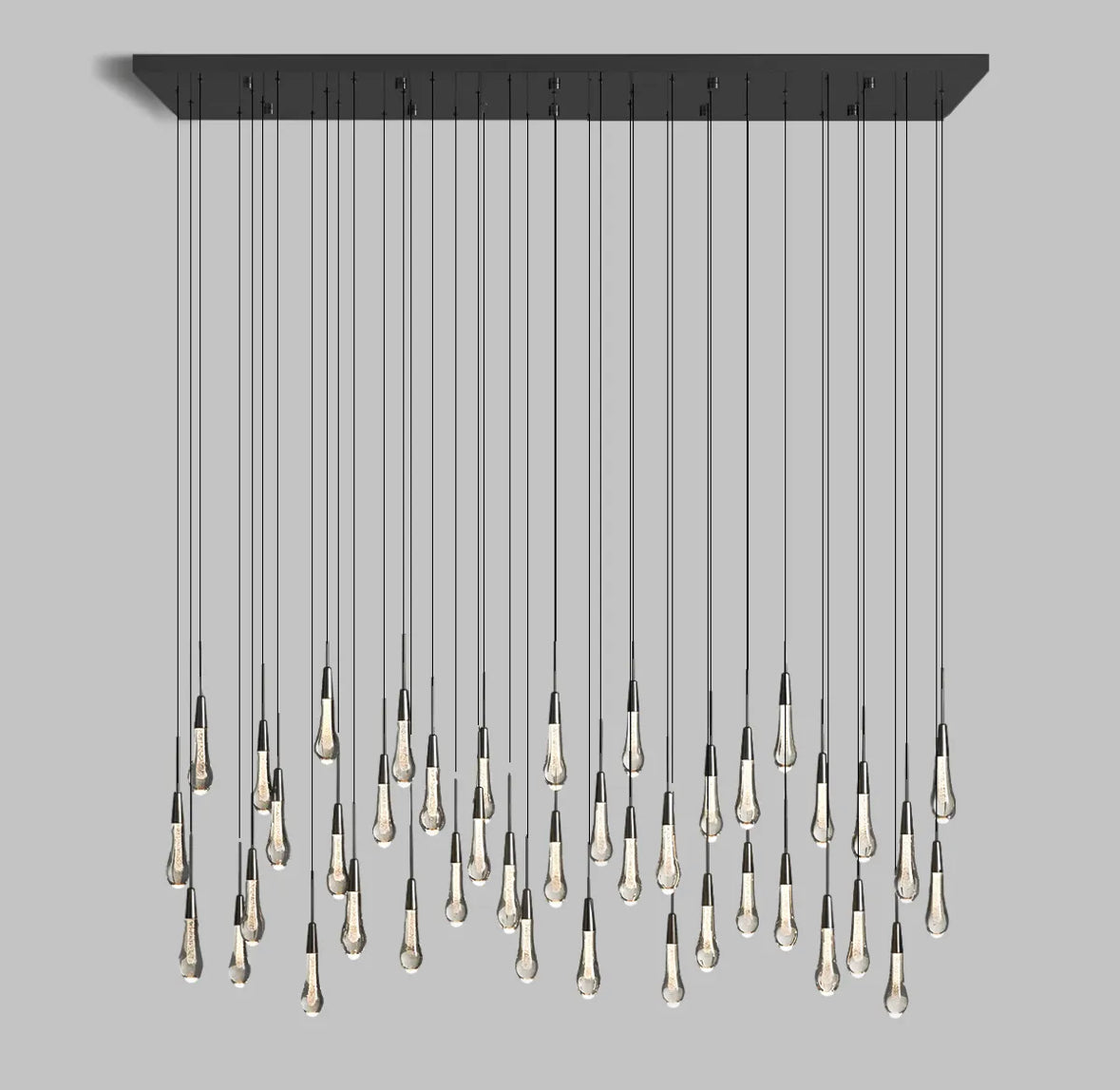 Lustre linéaire à LED, dimmable, réglable, en verre, suspension, 6 dimensions, laiton, bronze, nickel, pour salle à manger et salon | Sansoti