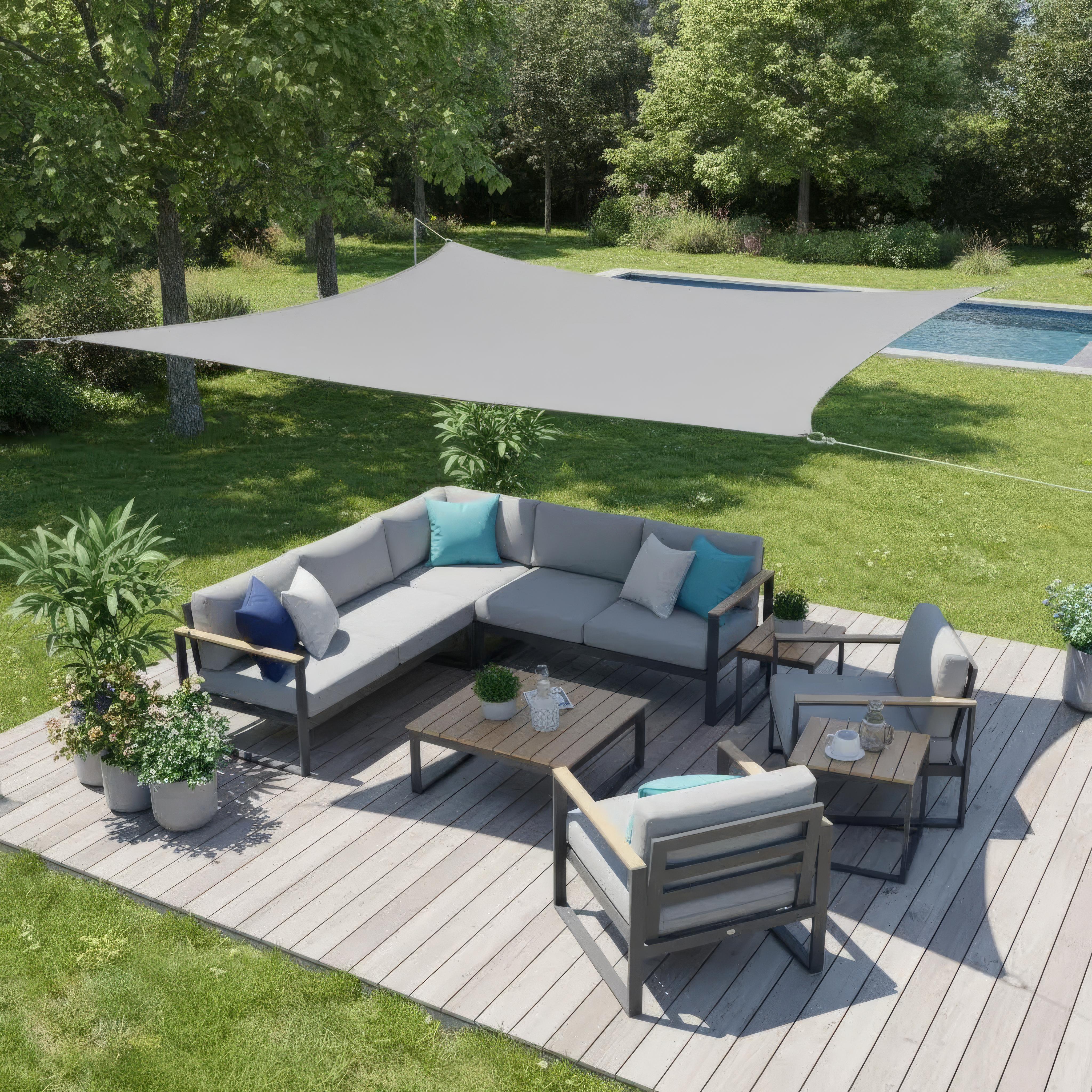 Waterdicht Rechthoekig Schaduwdoek voor Terras, Balkon en Tuin – Polyester UV-Bescherming | Sansoti