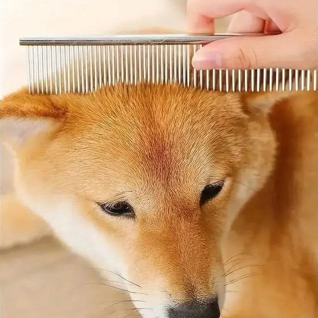 Edelstahl-Trimmenschere für Hunde und Katzen mit Abgerundeten Sicherheitsspitzen und Kamm Professionelle Fellpflege | Sansoti