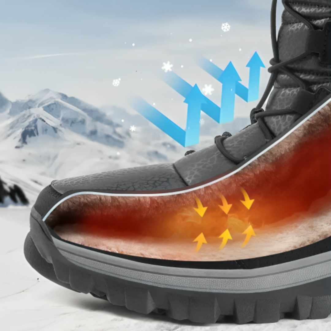 Wasserdichte Damen-Winterstiefel mit warmer Fütterung, Klettverschluss, rutschfester Sohle, knöchelhoch, Snowboots und Outdoorschuhe | Sansoti