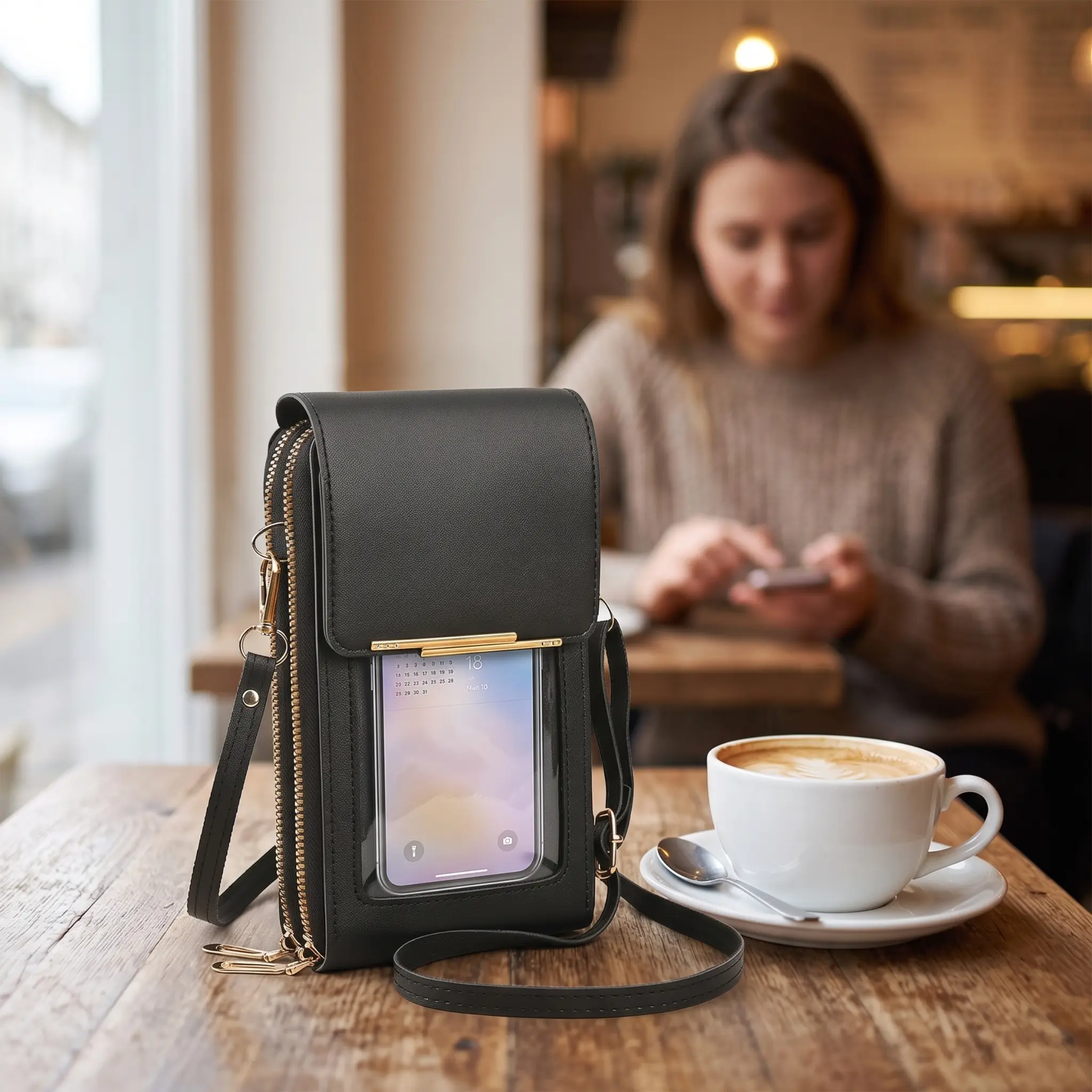 Crossbody Telefoontas met RFID-bescherming – Waterdicht – Past 6.7″ Telefoons | Sansoti