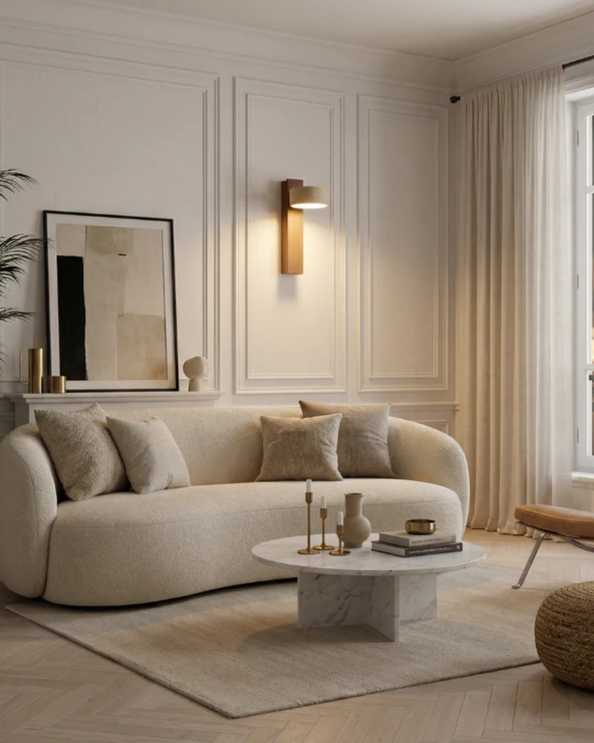 Travertijn Wandlamp Natuursteen Warm Licht voor Woonkamer Slaapkamer Gang Scandinavische Stijl Sfeerverlichting Premium Wandverlichting Tijdloos Design | Sansoti