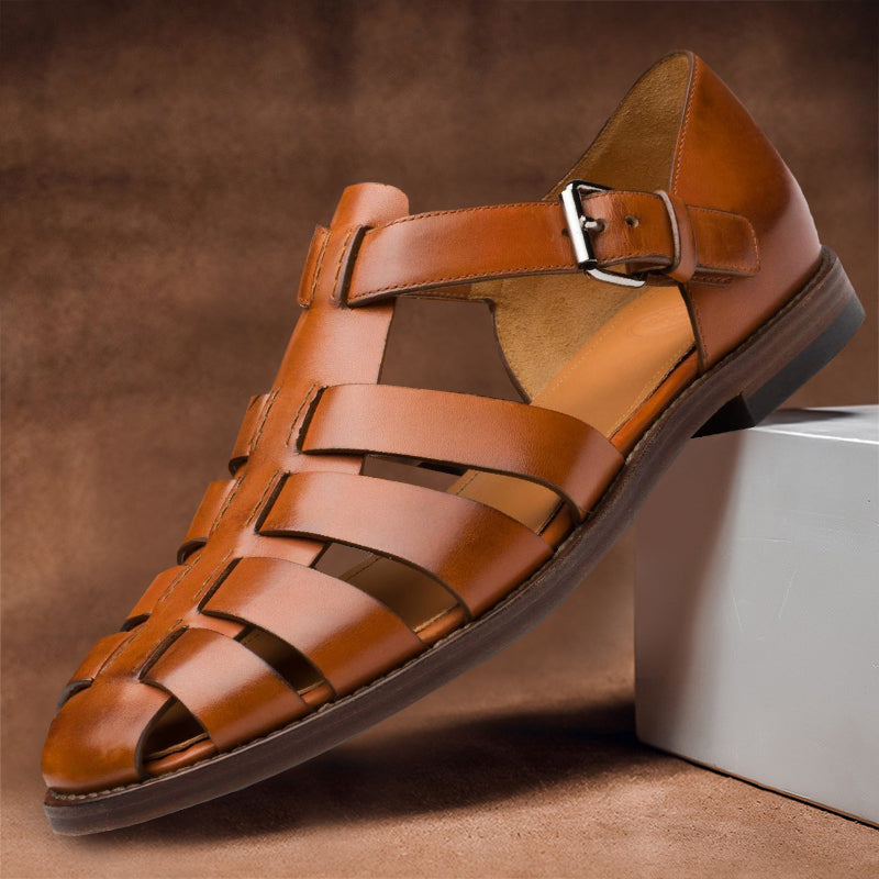 Leren Sandalen Heren – Ademend Zomerschoeisel met Zachte Zool – Bruin Wit Zwart Navy Koffie – Maat 38-47 | Sansoti