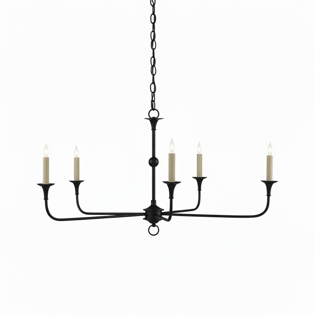 Lampe Bougie Lustre Laiton Métal Or Noir Blanc Nickel Salon Salle à Manger 5 6 Bras Suspension Vintage Lustre Bougies | Restfield