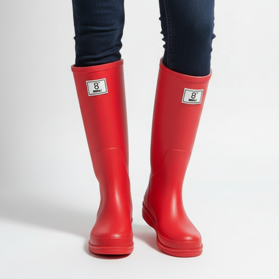 Waterdichte Regenlaarzen Dames Halfhoog PVC Slip-On Laarzen Voorjaar Herfst Weerbestendige Tuinlaarzen | Sansoti