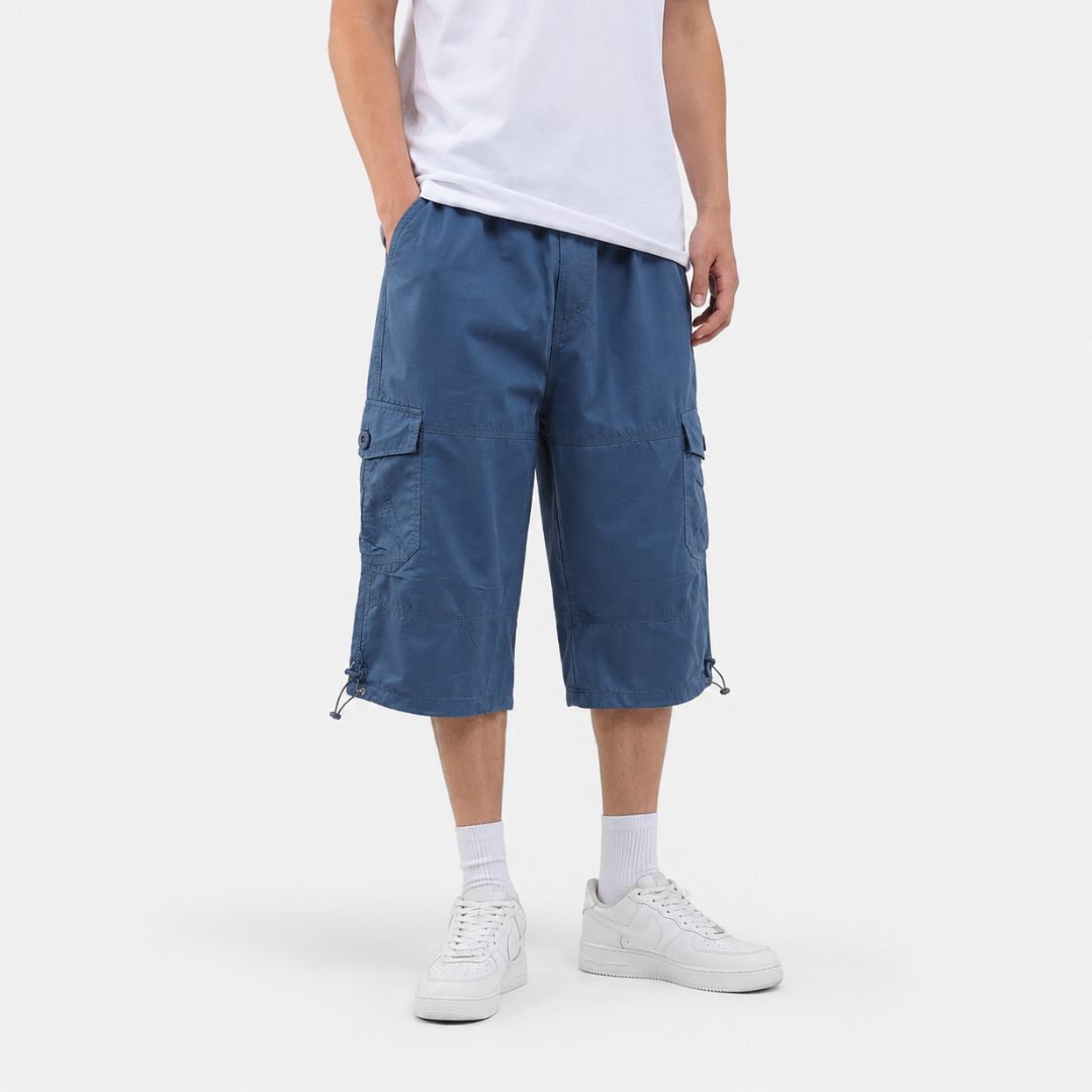 Cargo-Wandershorts für Herren Schnelltrocknend Bis zum Knie Mehrere Taschen Outdoor-Bermudashorts Elastischer Bund Sommer Casual | Sansoti
