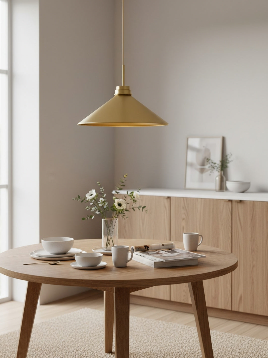 Kegelvormige Hanglamp in Landelijke Stijl - Dimbaar - Voor Keuken en Hal - Scandinavisch Geïnspireerd - Modern Farmhouse Verlichting | Sansoti