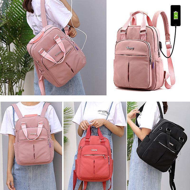 Waterdichte Dagelijkse Rugzak met USB Oplaadpoort Zwart Grijs Roze Groen Blauw Rood Multifunctioneel voor Werk School Reizen Laptop iPad Telefoon Opslag | Sansoti