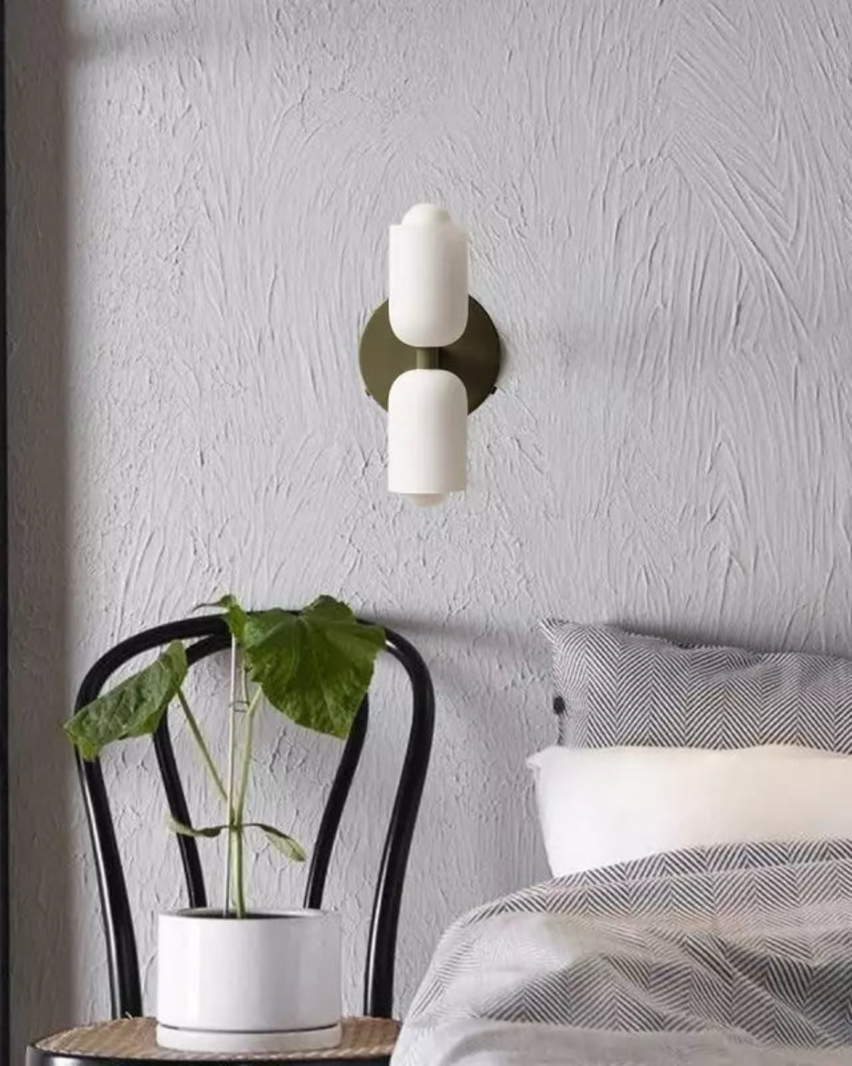 Restfield | Applique murale avec double abat-jour en verre pour chambre et salon – Éclairage mural E27