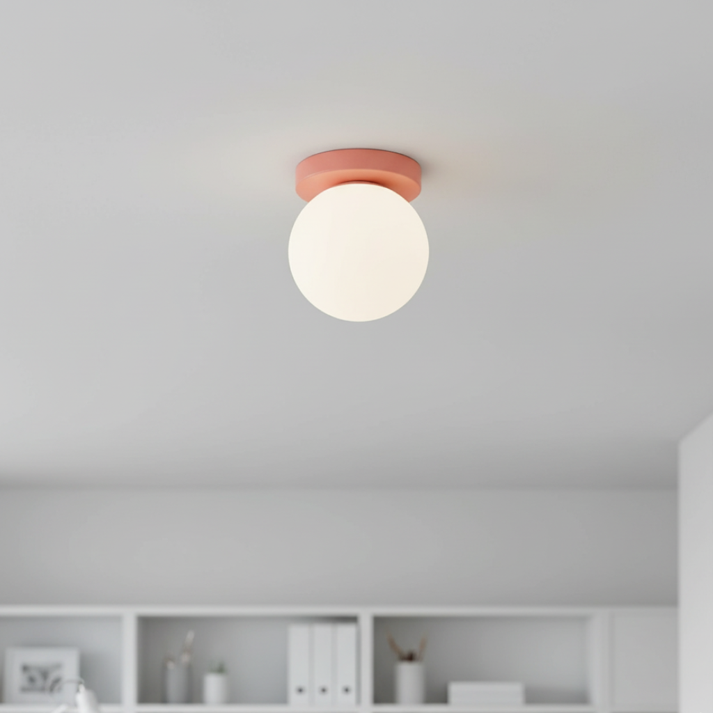 Glas-Kugel Wand- und Deckenleuchte mit farbiger Scheibe 12×10cm G9 LED 3000K Warmweiß 110-240V Festverdrahtet | Sansoti
