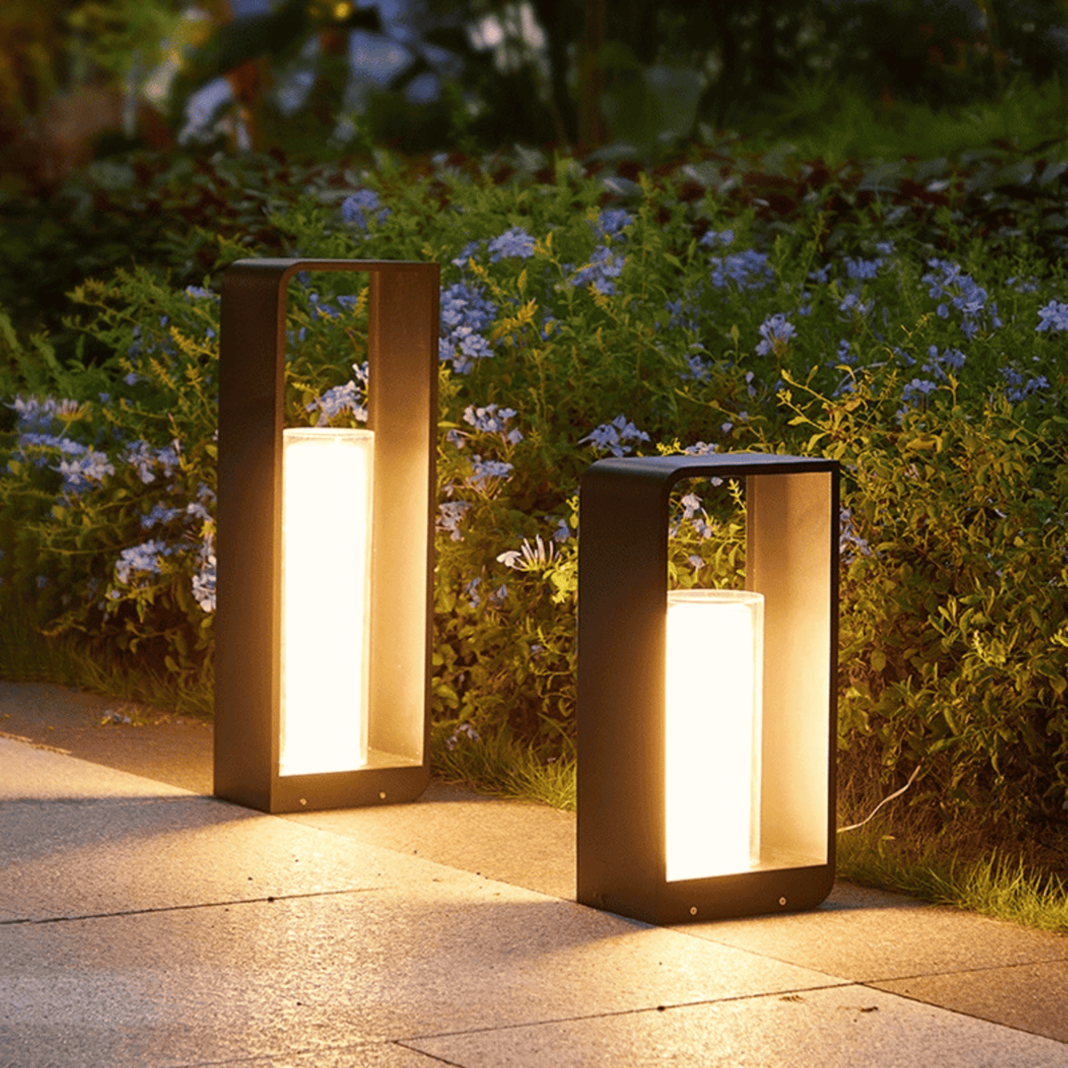Solar LED Pathway Lighting Aluminium Frame Grey Waterproof IP65 Lawn Garden Patio Gallery Outdoor Lighting | Sansoti
