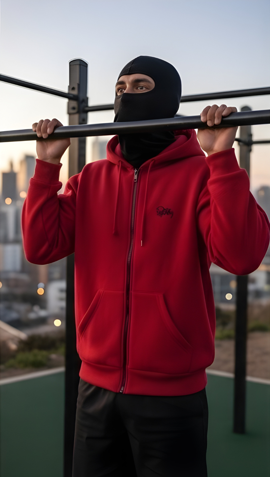 Ritshoodie met Geïntegreerd Balaclava Masker – Warme Wintertrui met Rits voor Outdoor Sport en Activiteiten | Sansoti