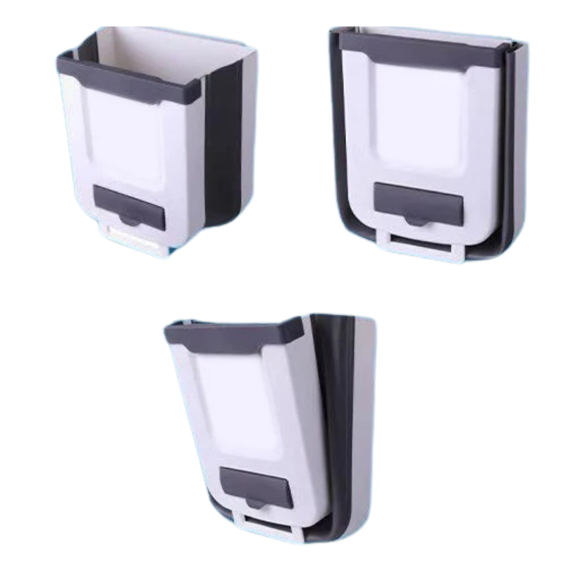 Foldable Waste Bin Holder for Kitchen Cabinet Door Waste Bin White Brown Space-Saving Kitchen Organization | Sansoti
