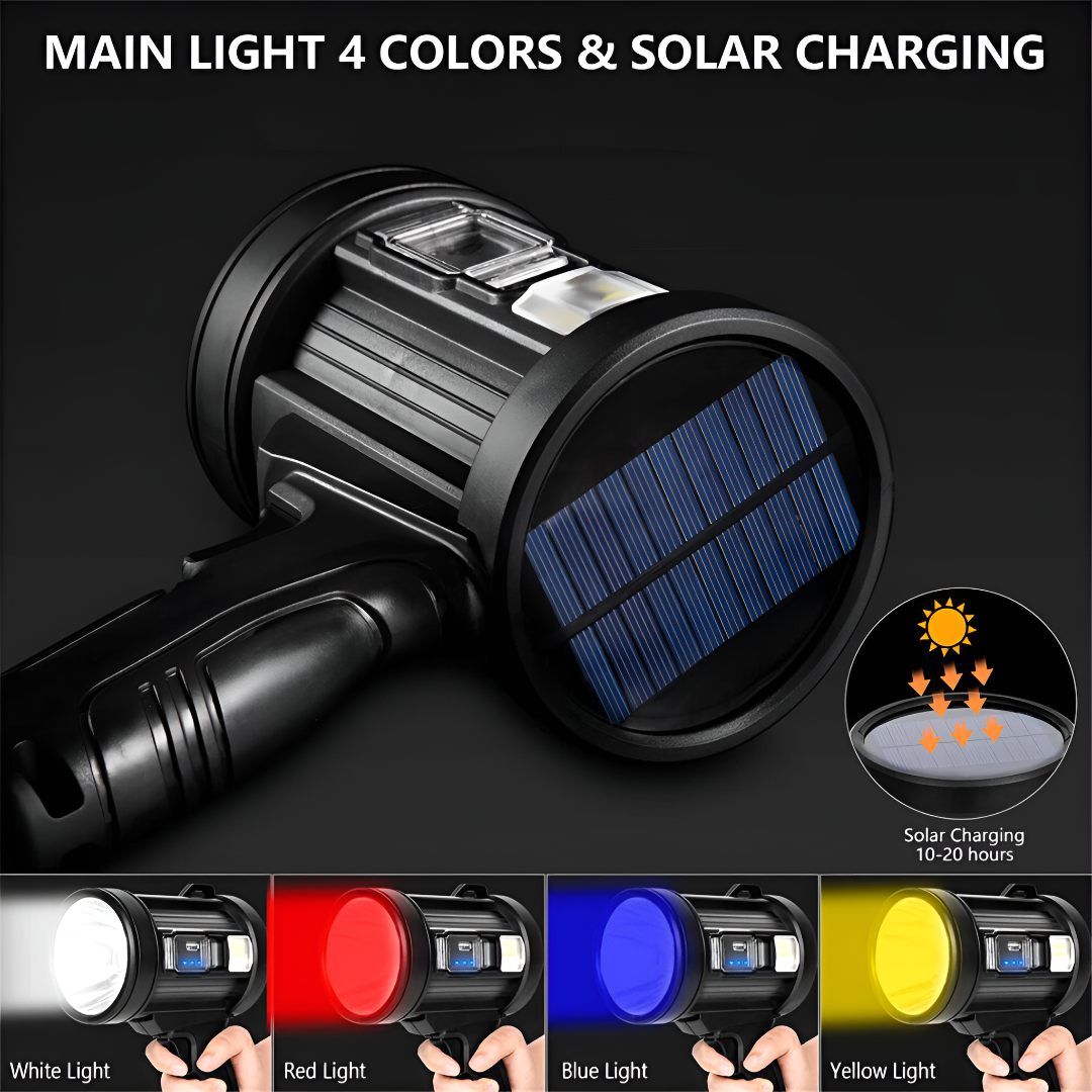 Linterna LED recargable de 100000 lúmenes, colores ajustables e impermeable, profesional para acampada al aire libre | Sansoti
