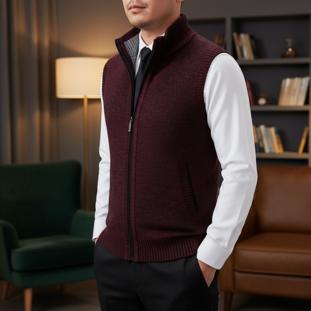 Gilet isolant sans manches pour homme avec fermeture éclair, chaud pour l'hiver, l'automne et le printemps, superposition, décontracté et outdoor | Sansoti