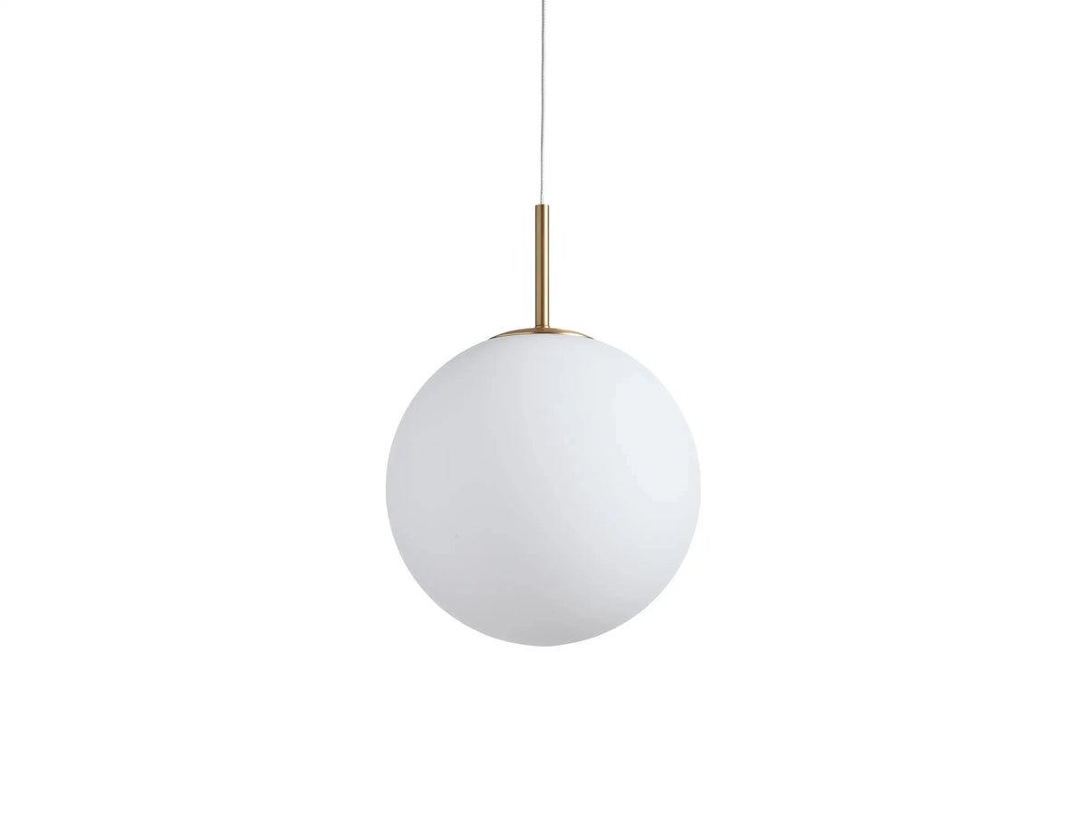 Szklana lampa wisząca ze zintegrowanym oświetleniem LED, wykończenie mosiężne, regulowana, designerska, do jadalni i salonu | Sansoti