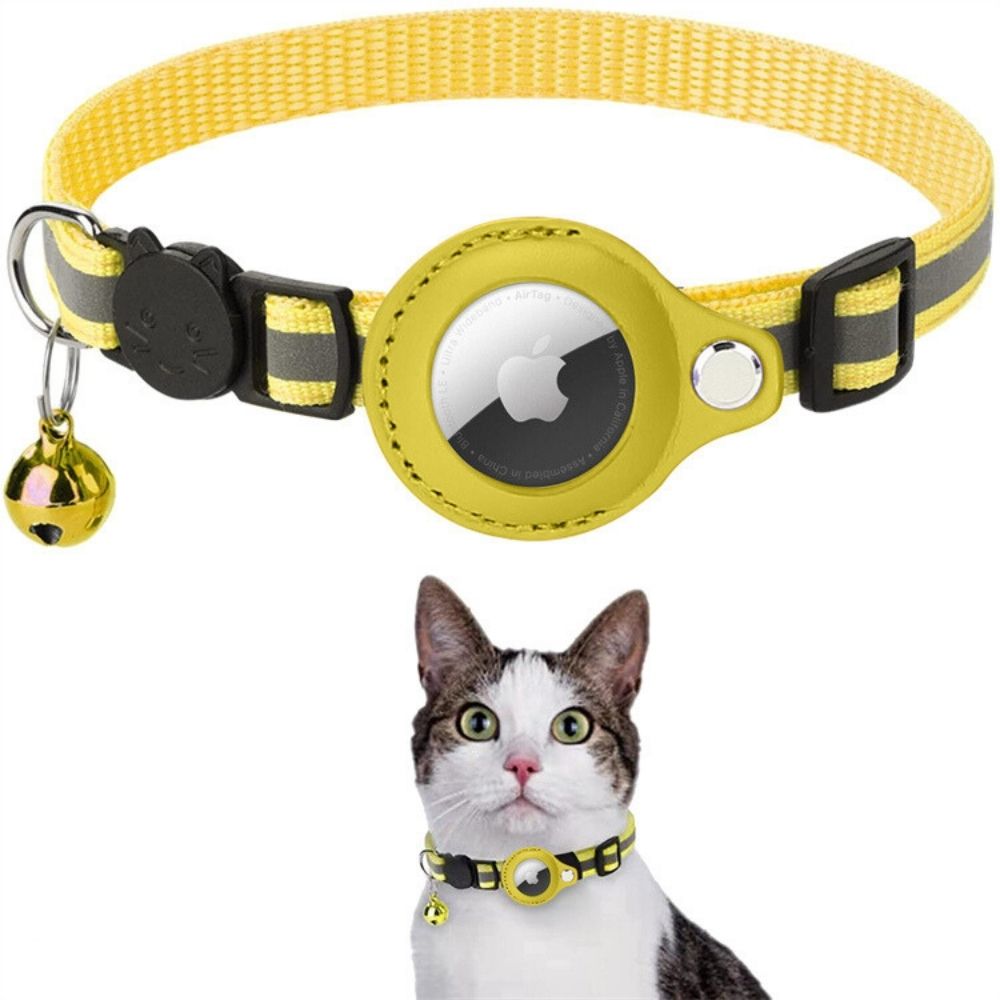Veiligheidskat Halsband met Reflecterende Strepen en Snelsluiting | GPS Tracker Houder | Sansoti