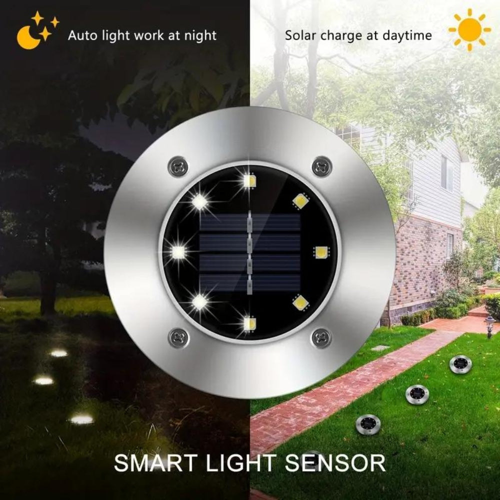 Solar-powered in-ground spotlight set for garden path lighting, outdoor terrace, lawn, driveway, LED lights, garden lighting | Sansoti