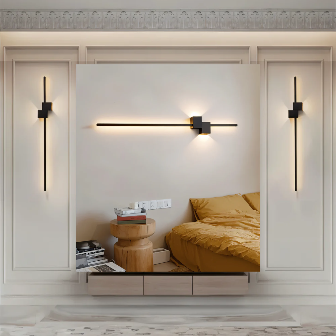 LED-Wandleuchte Modern Aluminium 62cm Warmweiß Schwarz Weiß Gold | Restfield