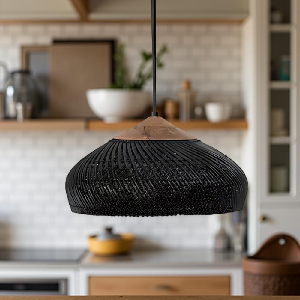 Hanglamp Rattan Bamboe Handgevlochten Bohemian Retro E27 Ø40 Ø60 Eetkamer | Sansoti