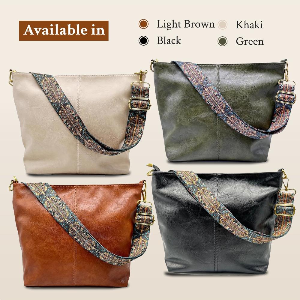 Leren Schoudertas Vintage Stijl Dames Cross-Body Handtas Verstelbare Riem Magnetische Sluiting Casual Chic | Sansoti