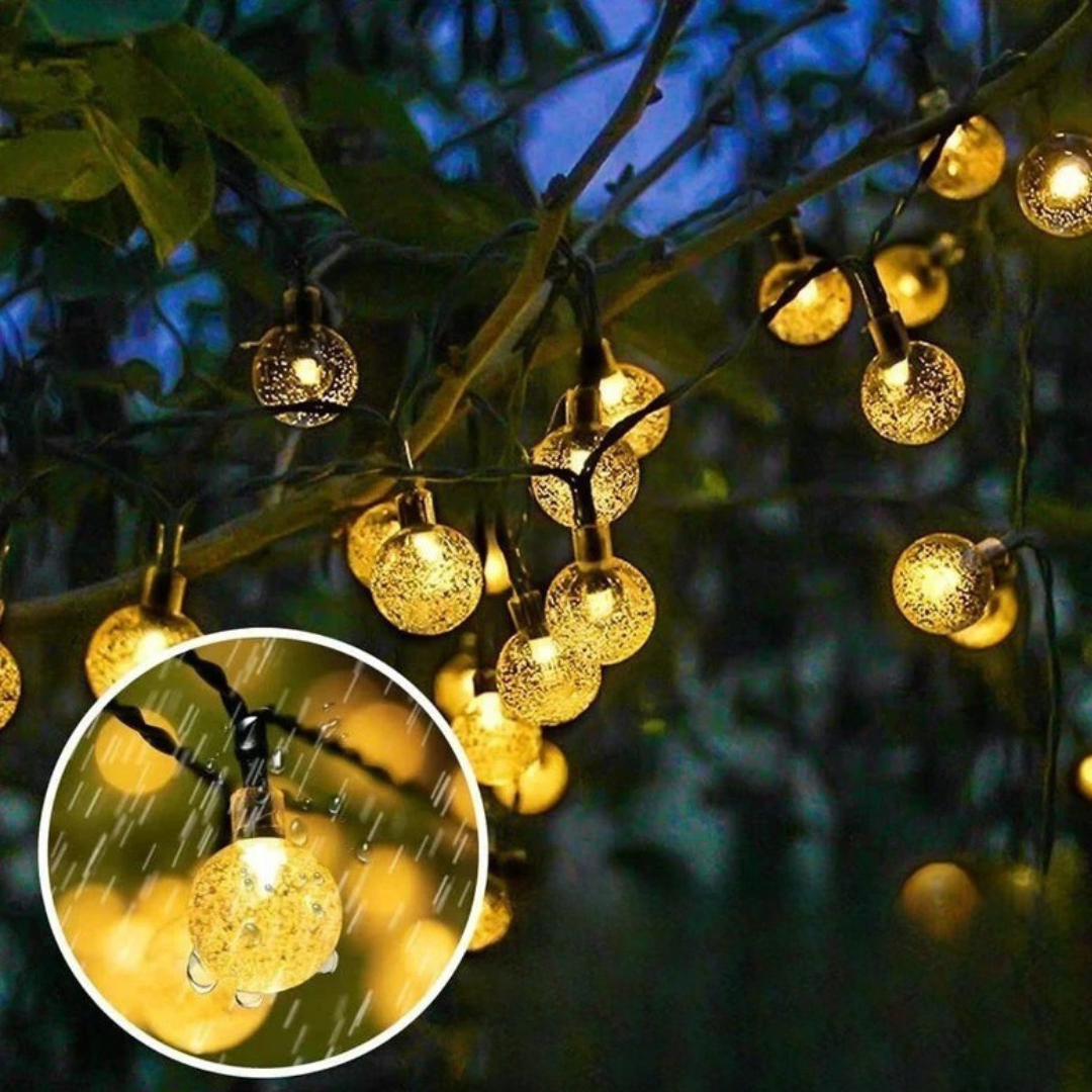Éclairage de jardin solaire avec boules en cristal, 50-100 LED, éclairage extérieur de fête et d’ambiance, décoration de jardin | Sansoti