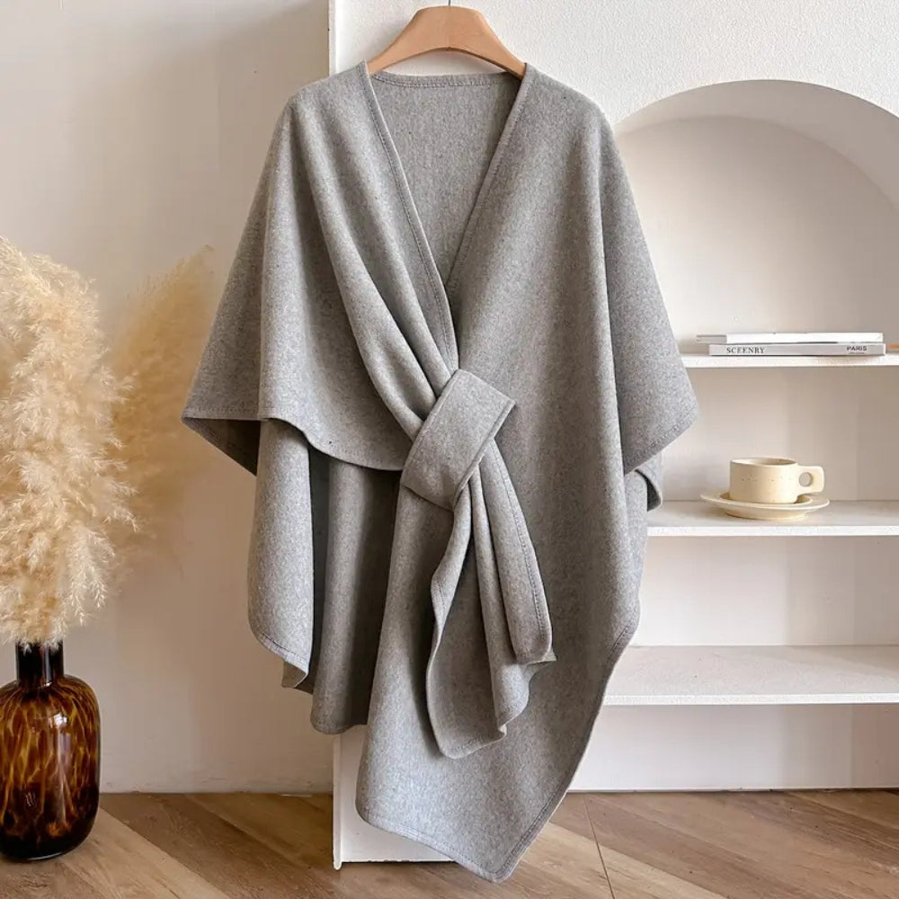 Lichte Poncho Cape met Bescherming tegen Wind en Kou – Warme Shawl voor Najaar en Winter | Sansoti