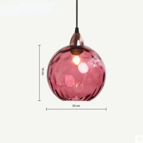 Szklana lampa wisząca w kształcie kuli z trzonkiem E27 i ciepłym światłem do salonu, jadalni i sypialni, oświetlenie nastrojowe, designerska | Sansoti