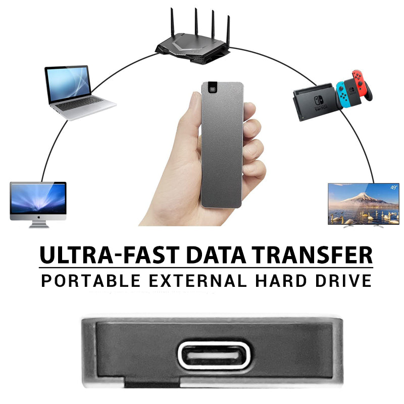 Externe SSD Schijf Draagbaar met Aluminium Behuizing Grijs Rood Blauw 1TB 2TB 4TB 8TB Snelle USB 3.2 Gegevensopslag Veilige Data Back-up Zakformaat Externe Harde Schijf Reisbestendig | Sansoti
