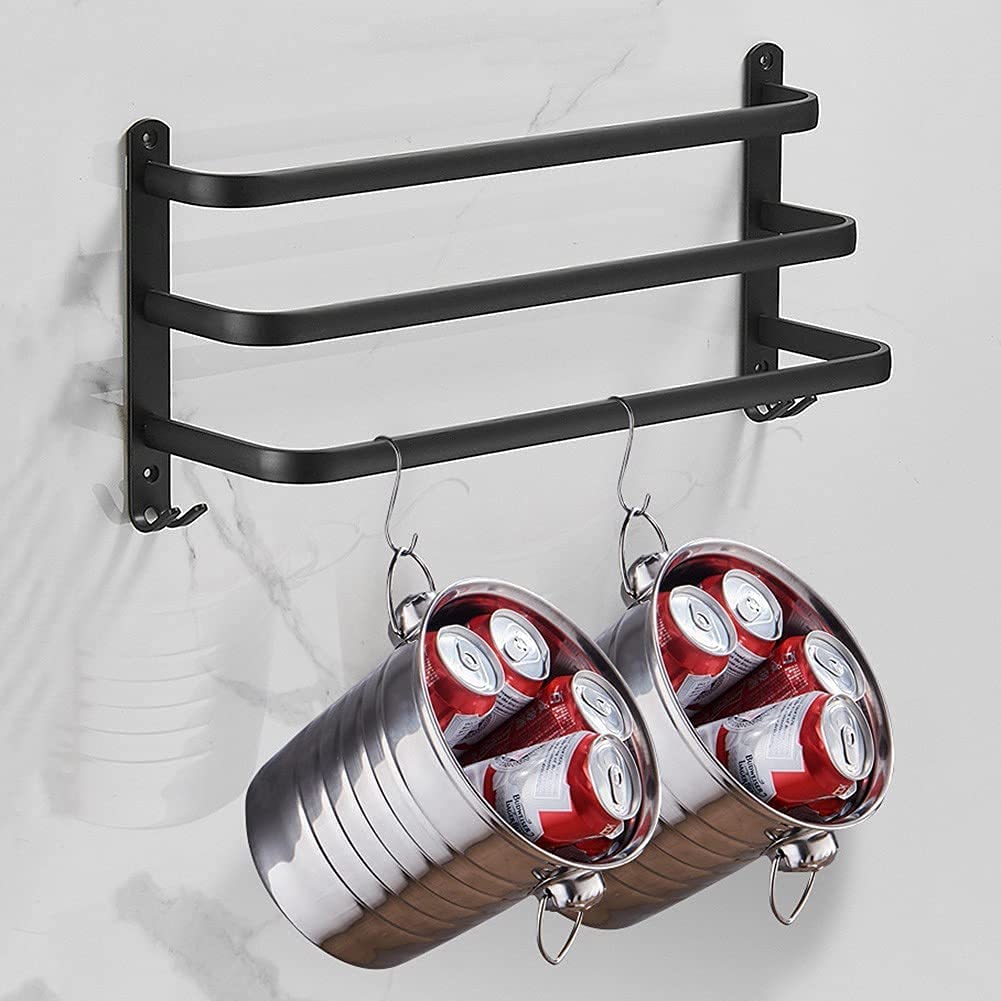 Handtuchhalter Aluminium Wandmontage Bad 40cm 60cm Schwarz 2 3 Stange | Restfield