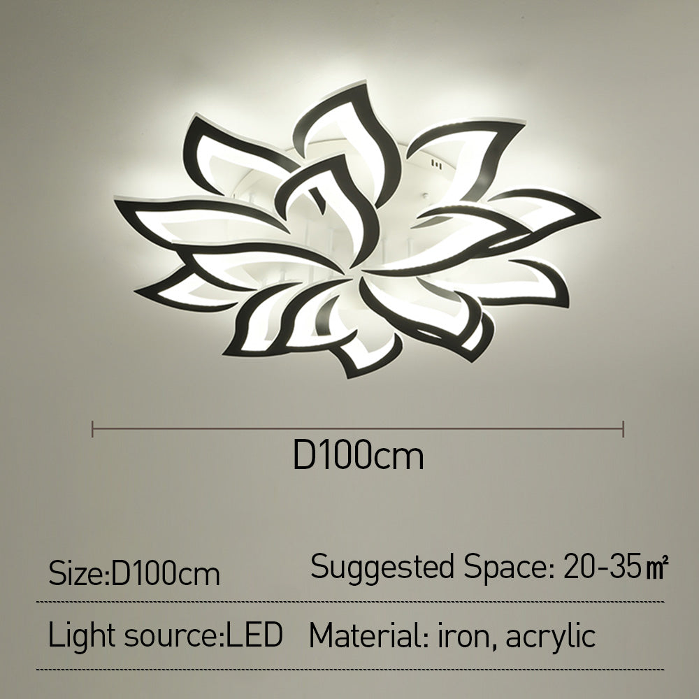 Lovela Flower Deckenleuchte LED 3200 Lumen Schwarz Wohnzimmer Schlafzimmer Design Deckenleuchte modern | Restfield