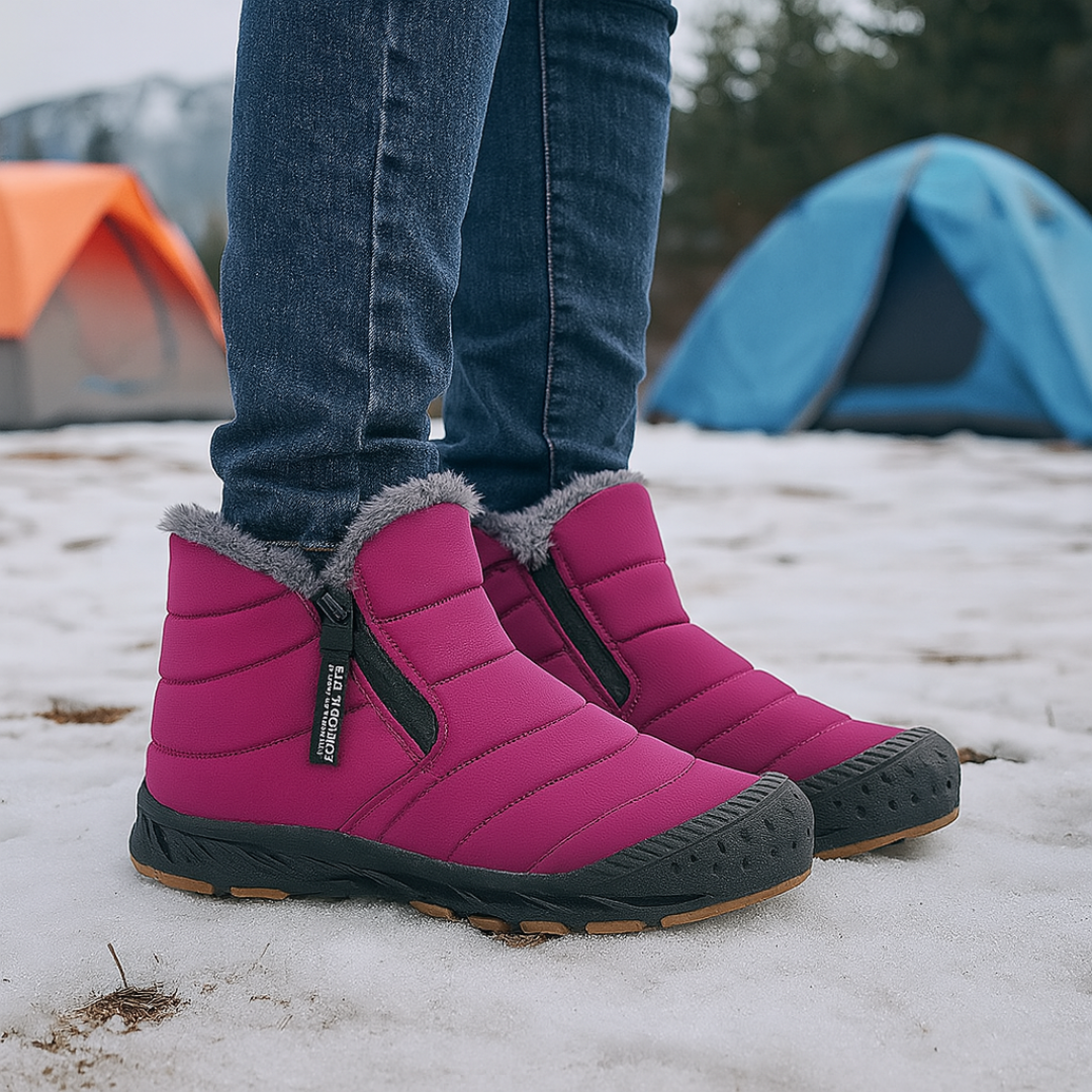 Bottes d'hiver étanches unisexes avec doublure polaire, fermeture éclair latérale et semelle antidérapante, pour garder les pieds au chaud dans la neige et en randonnée | Sansoti