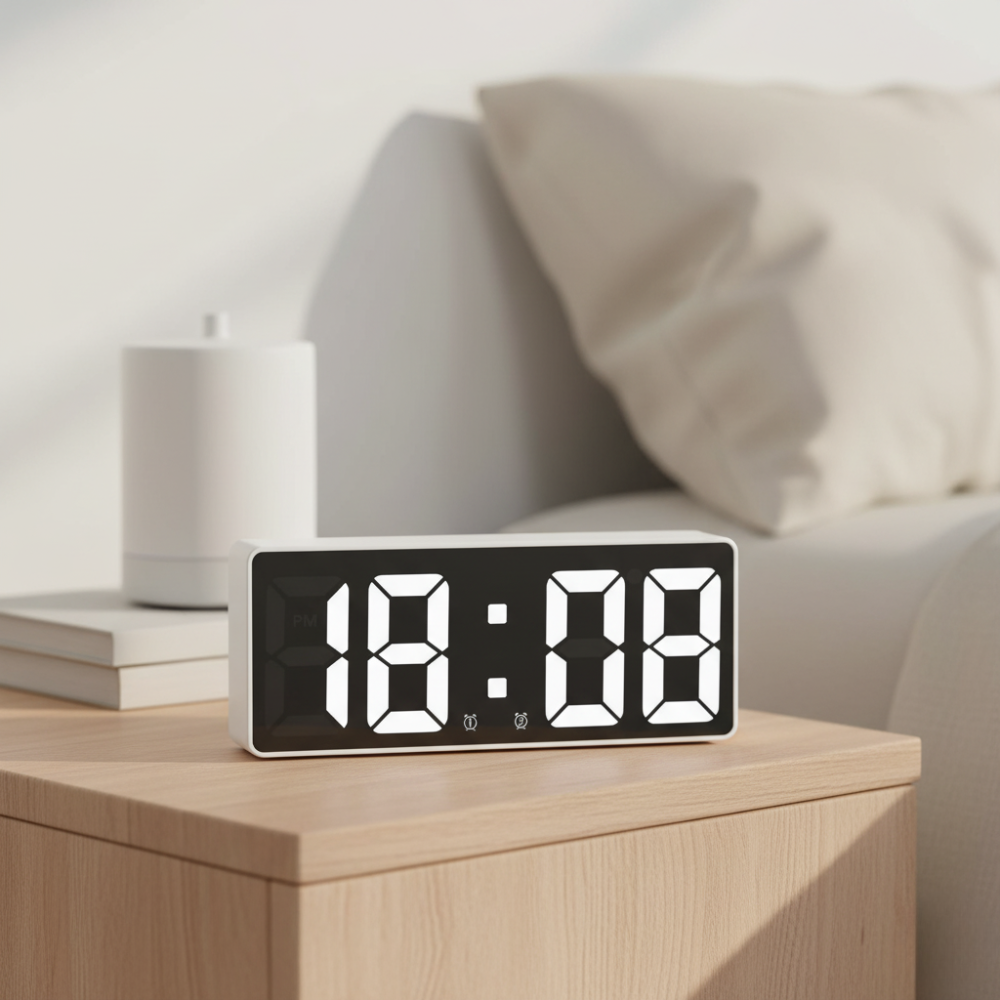 Digitale Wekker met Helder LED-Display Temperatuurweergave en Alarm voor Slaapkamer Kantoor en Nachtkastje | Sansoti
