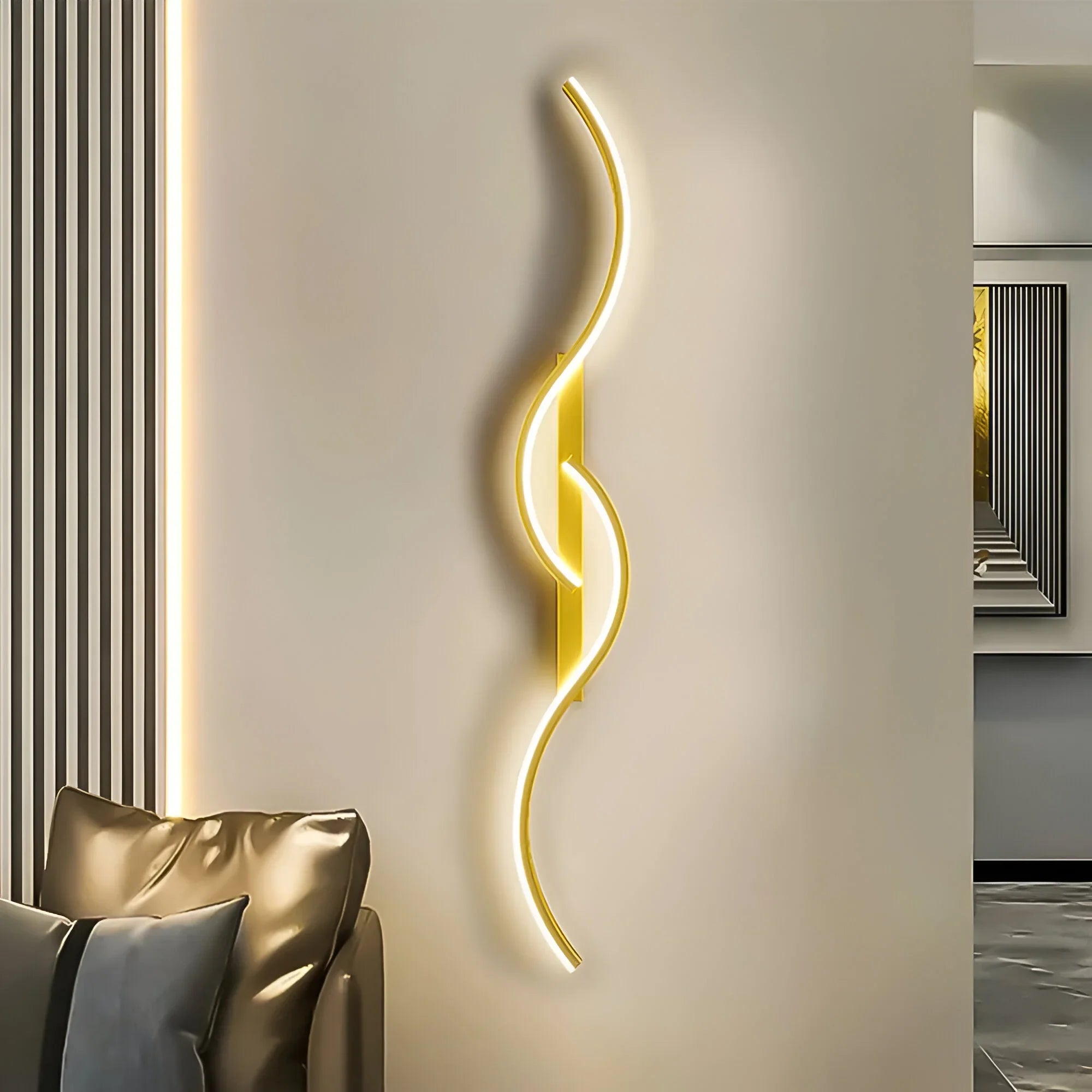 Moderne Gebogen Wandlamp voor Sfeervolle Binnenverlichting | Sansoti