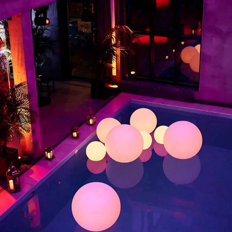 Kugel-Gartenlampe LED mit Solarenergie, stimmungsvolle Beleuchtung für Garten und Terrasse, wasserdicht, mit Fernbedienung, 16 Farben | Sansoti