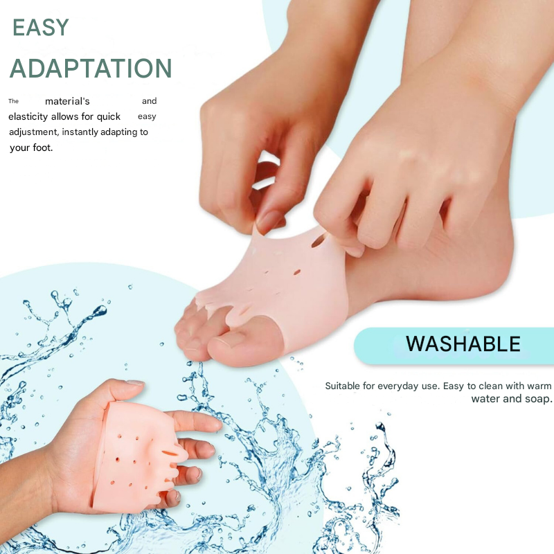 Séparateur d’orteils en silicone avec coussinets en gel pour les soins des pieds, l’alignement des orteils et un confort quotidien à la maison | Sansoti